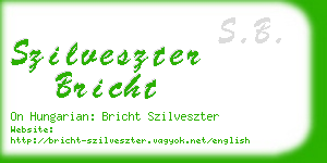 szilveszter bricht business card